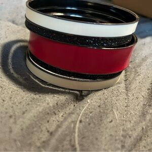 Stylish Red and Black Bangle Set
